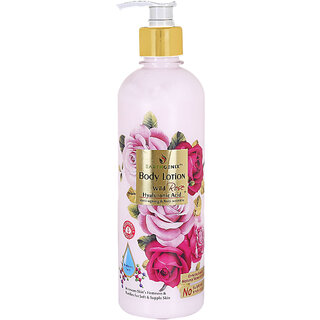 Earthgenix Body Lotion (Wild Rose + Hyaluronic Acid), (500ml), Increases Skins Firmness  Purifies for Soft  Supple Sk