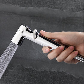 CUROVIT Blake ABS Health Faucet Silver Color Chrome Finish Leak Proof Hygiene Spray with ABS Holder and 1 m Stainless St