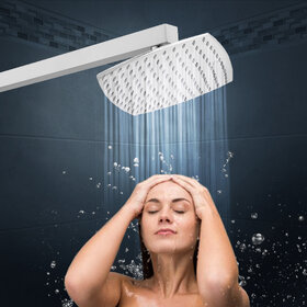 CUROVIT Stainless Steel CURVY 8 x 8 Square Overhead Shower / Rain Shower / Shower Head Without Arm in Chrome Finish fo