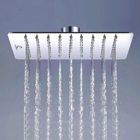 CUROVIT Stainless Steel SUTTON 6 x 6 Square Ultra Slim Overhead Shower / Rain Shower Without Arm in Chrome Finish for