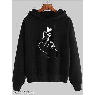                       Raabta Fashion Black Printed Full Sleeves Sweat Shirt For Womens                                              