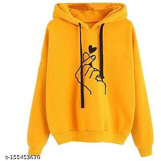                       Raabta Fashion Mustard Printed Full Sleeves Sweat Shirt For Womens                                              