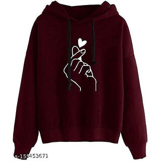                       Raabta Fashion Maroon Printed Full Sleeves Sweat Shirt For Womens                                              