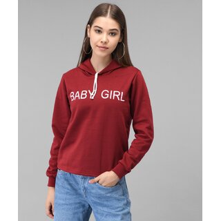                       Raabta Fashion Maroon Printed Full Sleeves Sweat Shirt For Womens                                              