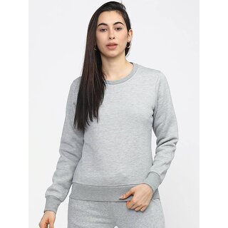                       Raabta Fashion Grey Printed Full Sleeves Sweat Shirt For Womens                                              
