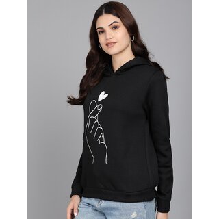                       Raabta Fashion Black Printed Full Sleeves Sweat Shirt For Womens                                              