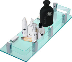 CUROVIT Green Acrylic 18 (inch) Unbreakable Shelf / Storage Basket / Shelf for Bathroom  Home Accessories - 1pc