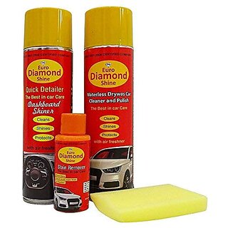                      Euro Diamond shine Car Cleaner and Polish Stain Remover - Pack of 4                                              