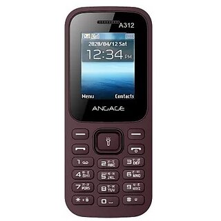                       Angage 312 Lite Dual Sim Mobile With 1.8 Inch Screen/Multi Language Support/ Call Recording/Camera/FM  Torch                                              