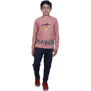                       Kid Kupboard Round Neck Cotton Boys T-Shirt Dark Pink, Full-Sleeves, Pack of 1                                              