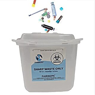 FAIRBIZPS Bio-Medical Sharps Container with Puncture Proof for Needles, Glass Waste and Metallic Implants-Capacity 1.5Li FAIRBIZPS Bio-Medical Sharps Container with Puncture Proof for Needles, Glass Waste and Metallic Implants-Capacity 1.5Li