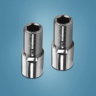CUROVIT Brass 2.5 (inch) Tap Extension Nipple with Shiny Chrome Plated for Kitchen/Bathroom Fittings (Set of 2)