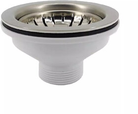CUROVIT Stainless Steel Extra Heavy With PVC 3 inch Waste Coupling Sink jali For Kitchen Wash Basin Drain