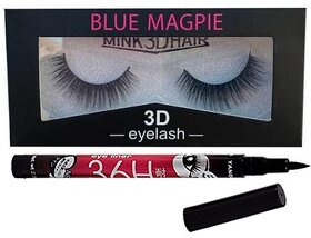 Kiaras Blue Magpie 3d eyelashes for women  YANQINA liquid eyeliner 02