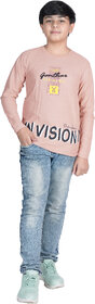 Kid Kupboard Round Neck Cotton Boys Regular-Fit Sweatshirt Light Pink, Full-Sleeves, Pack of 1