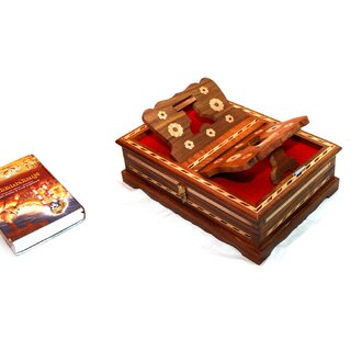                       Wooden Rehal Box for Reading Bhagwat Geeta / Quran / Bible etc.  Wooden Book Stand  Box with rehal - Carving Handcraft                                              