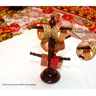                       Wooden Chudi Chapda  Fancy and Traditional Women Chudi Jewellery Hanging  Wooden Hand Carved Wooden Bangle Stand                                              