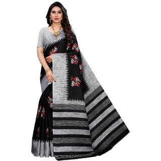                       SVB Saree Black Colour Printed Saree                                              