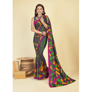 Multicolour Pure Georgette Printed Saree With Blouse Piece Multicolour Pure Georgette Printed Saree With Blouse Piece