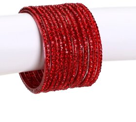 Handmade bangles and bracelets, glass material with red color
