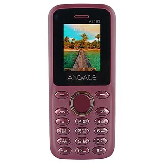                       Angage 2163 Dual Sim Mobile With 1.77 Inch TFT LCD Screen Digital Camera Torch FM And Auto Call Recording- Maroon                                              