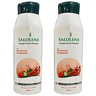 Salolene Damage Control Shampoo With Strawberry And Pomogranate Pack of 2, 500ml Each