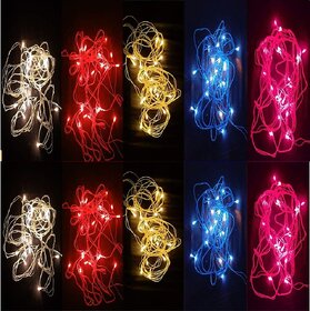 Aravi Set of 5 Rice Lights 5 Mtr Serial Bulbs Decoration Lighting For Diwali / Christmas Lighting (Random Colors)