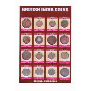                       BRITISH INDIA COINS - 16 DIFFERENT                                              