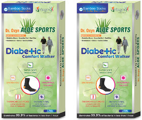 Vringra Aloe Sports Diabetic Care Socks For Men  Women - Pain Relief Diabetic - Socks (Pack of 2)