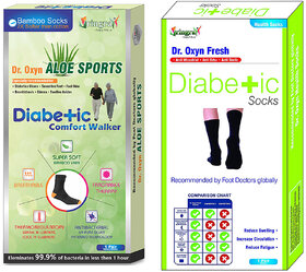 Vringra Aloe Sports + Oxyn Diabetic Care Socks For Men  Women - Diabetic Socks - Pain Relief Socks Combo