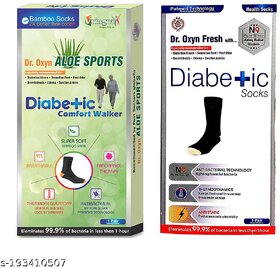 Vringra Aloe Sports + Dr Oxyn Silver Diabetic Care Socks For Men  Women - Pain Relief Socks - Diabetic Socks Combo
