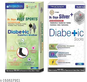 Vringra Aloe Sports + Silver Plus Diabetic Care Socks For Men  Women - Pain Relief Socks Combo
