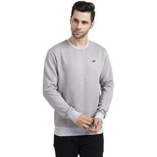                      Oakmans Men Regular  Solids Men's Sweatshirts Grey Size S                                              