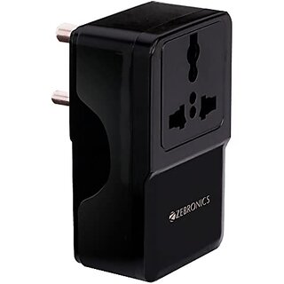 ZEBRONICS ZEB-MPA10 Dual USB Adapter with AC Socket5V 3.1 A Output (Black)