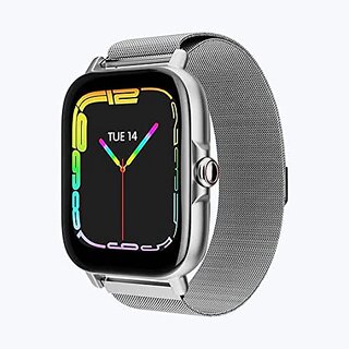                       Zebronics Smart Watch Zeb FIT 380 CH 1.69 inch Full Touch Square Display BT Calling Feature Camera/ Music Control v5.0 Charge time 1.5-2 1 Button on The Right Side 250mAh Built-in rechargeabl                                              