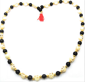 Mund Mala Narmund Mala Shiv Mund Mala Buy Kapal Mala Online Bone Mala with Black Hakik Stone