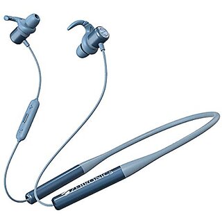                       Zebronics ZEB-YOGA Wireless Bluetooth Supporting Earphone With Neckband Supports Magnetic Switch Control Dual Pairing Call Function Voice Assistant Water Resistant and Upto 21hrs Playback Time (Blue)                                              