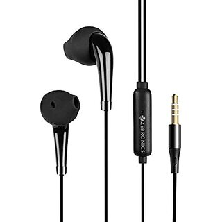 Zebronics Zeb-calyx Wired In Ear Earphones With Mic Black Zebronics Zeb-calyx Wired In Ear Earphones With Mic Black