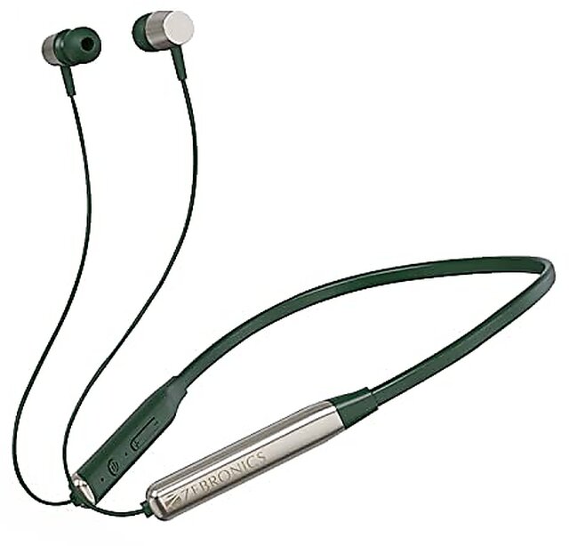 Buy Zebronics Zeb Lark Metallic Wireless in Ear Neckband Earphone with BT 5.0 Rapid Fast Charging Metallic Green Online Get 64 Off