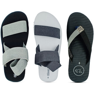                       OLIVER WALK Men Slipper  Sandal Set of 3                                              