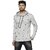Men'S Gray Leaf Hooded Full Sleeve Tshirt 