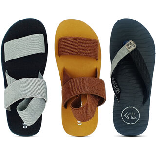                       OLIVER WALK Men Flip Flop - Sandal Pack of 3                                              