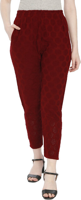 Buy Clora Navy Blue & Maroon Solid Woolen Trouser (Pack of 2) Online at  Best Price - Clora Creation
