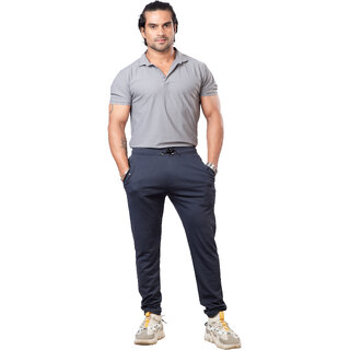                       Blue Solid Mens Track Pant                                              