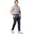 Blue Solid Mens Track Pant