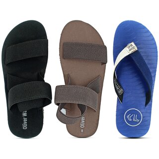                       OLIVER WALK Men Slipper - Sandal Set of 3                                              