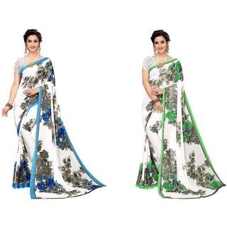 SVB Sarees Multicolor Art Silk Printed Sarees Pack Of 2 Saree SVB Sarees Multicolor Art Silk Printed Sarees Pack Of 2 Saree