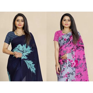SVB Sarees Multicolor Art Silk Printed Sarees Pack Of 2 Saree SVB Sarees Multicolor Art Silk Printed Sarees Pack Of 2 Saree