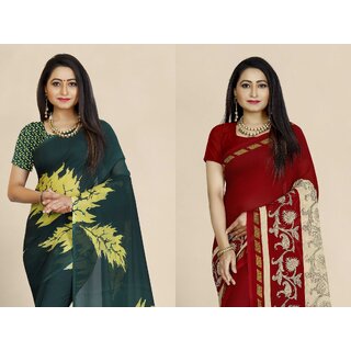 SVB Sarees Multicolor Art Silk Printed Sarees Pack Of 2 Saree SVB Sarees Multicolor Art Silk Printed Sarees Pack Of 2 Saree