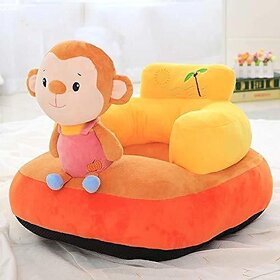 Kids wonders Imported Velvet Kids Sofa Comfortable Soft Plush Cushion Sofa Seat | Rocking Chair for Kids (Orange)  - 30 cm (Orange)